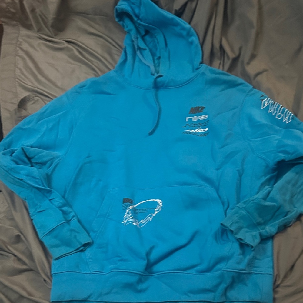 Nike Blue Hoodie with Embroidered Accents